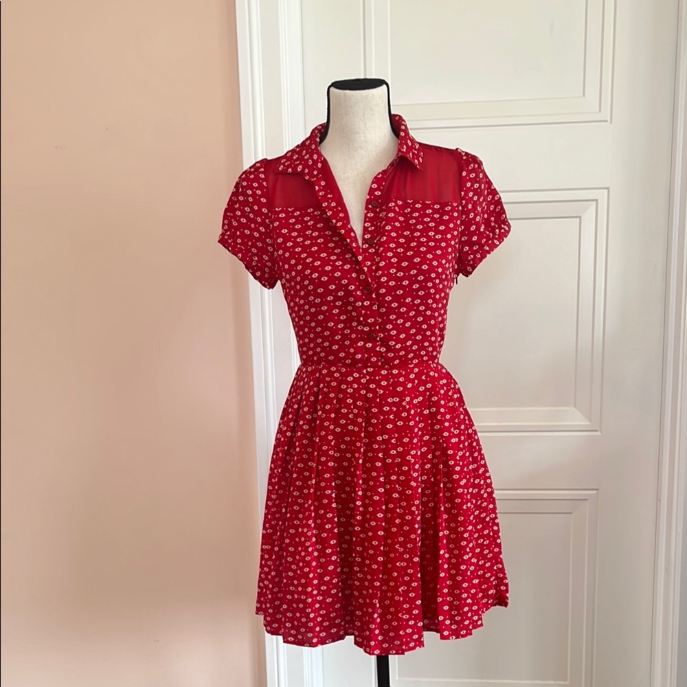 Red Floral Women's Dress